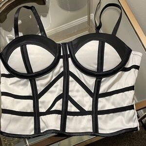 Black and White Women's Bustier Top